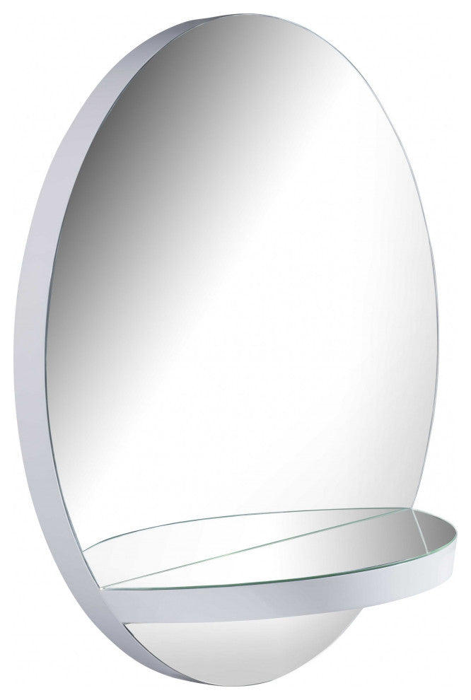 47" X 15" X 47" Gloss White Glass Mirror
