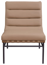 Burke Upholstered Accent Chair, Tan, Vegan Leather, Walnut