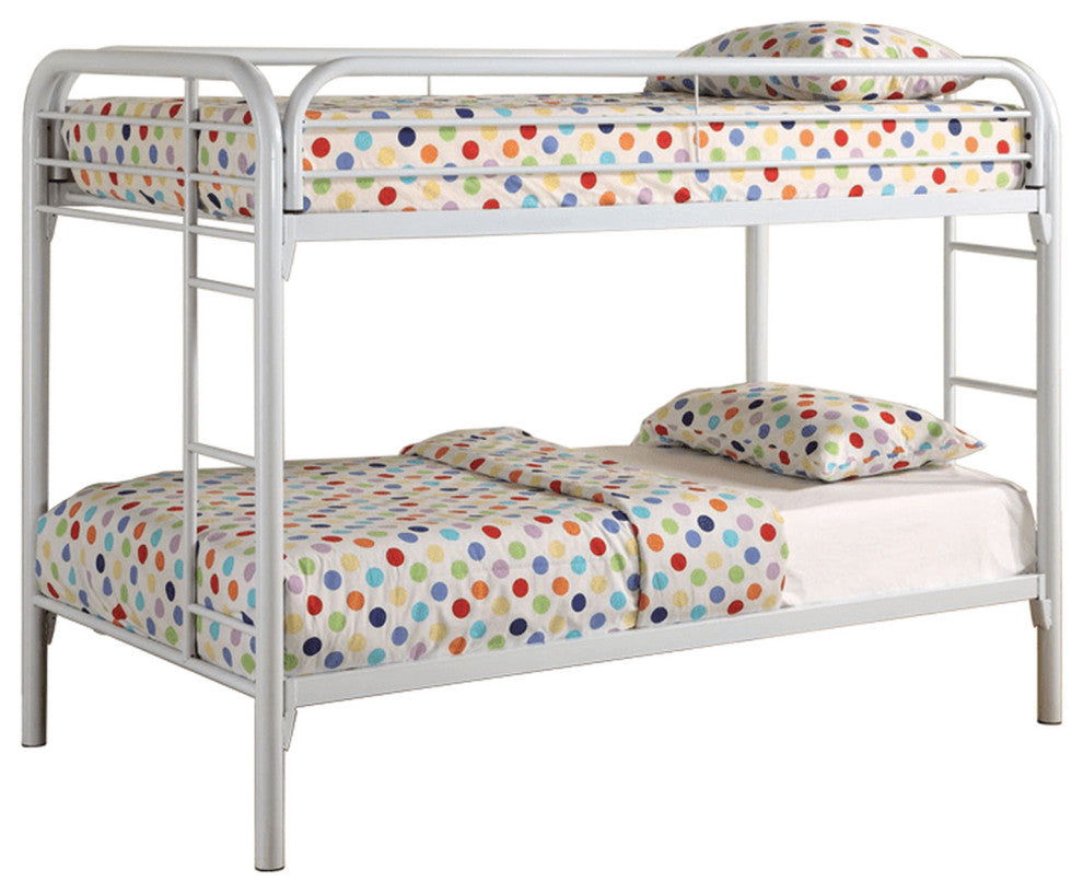 Twin Over Twin Bunk Bed, White
