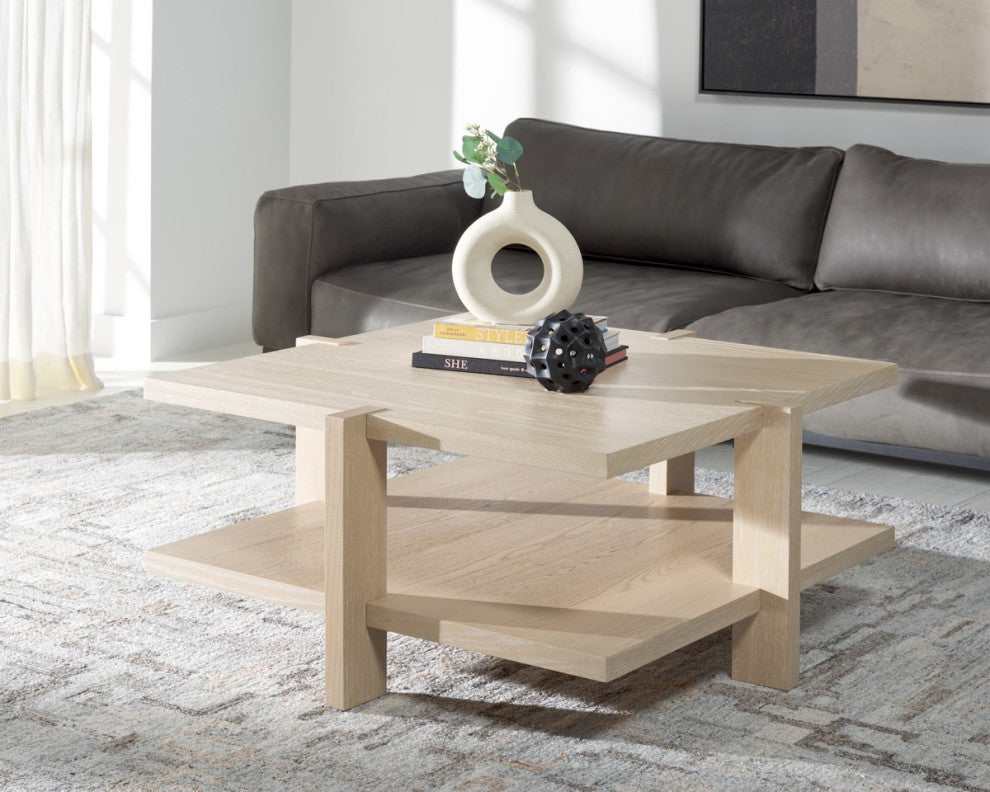 Safavieh Couture Quigley Square Coffee Table, Natural Cerused Oak