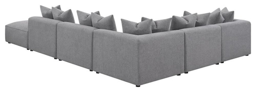 Coaster Jennifer Fabric Upholstered 6-piece Tight Seat Modular Sectional Gray