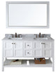 Winterfell 60" Double Bathroom Vanity Set White, Marbel Countertop