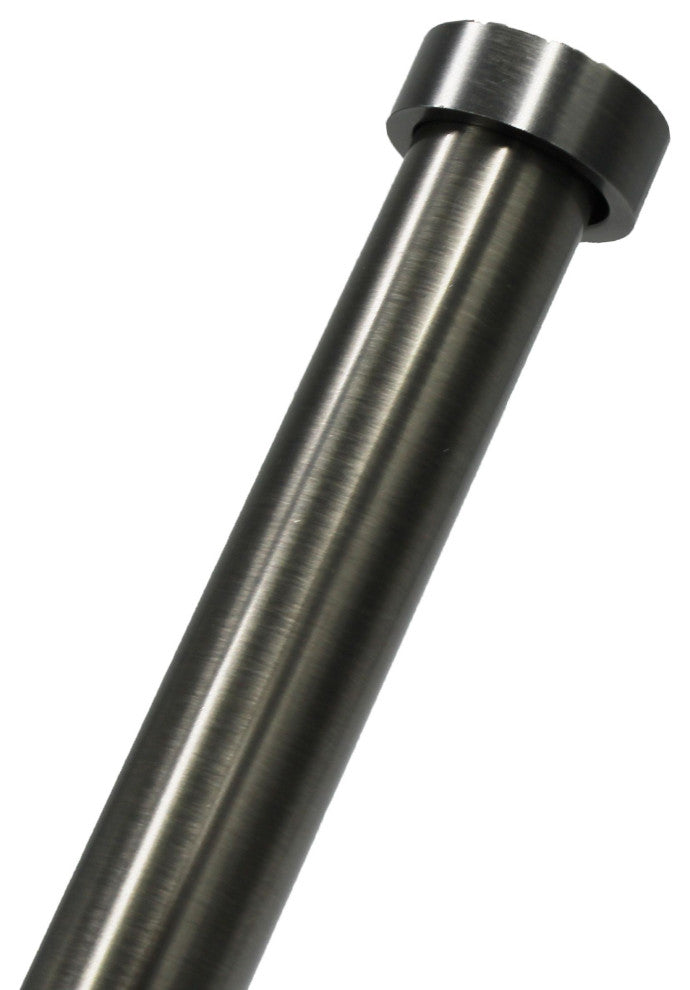 Linen Avenue End Cap Single Curtain Rod Set,66 to 120-Inch,Antique Silver
