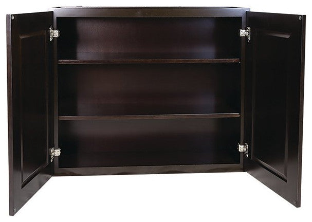 Wall Hanging Storage Cabinet, Soft Closing Door & Hidden Shelves, Espresso, 30"