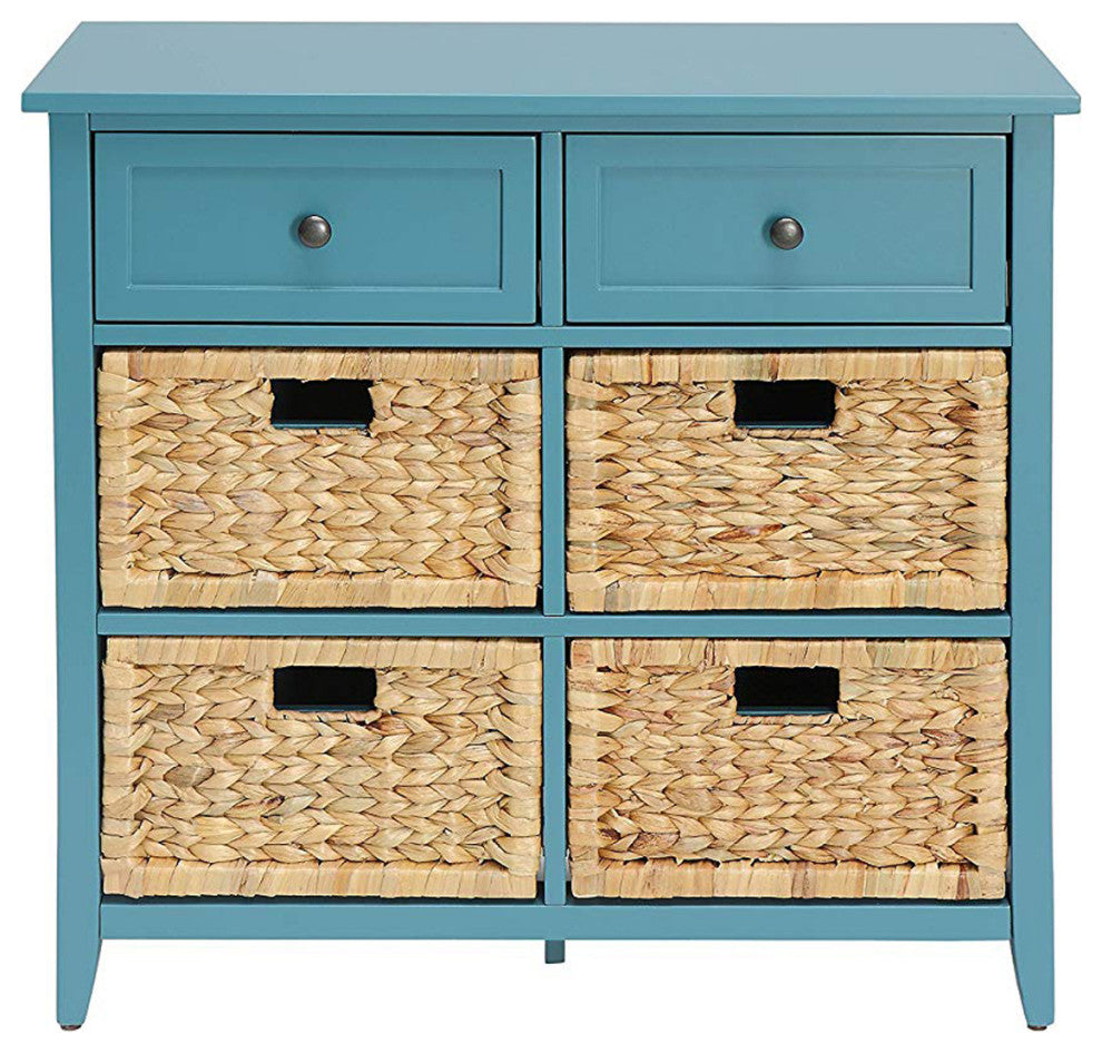Flavius Console Table With 6 Drawers, Blue