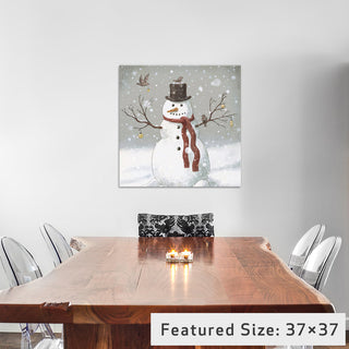 "Christmas Snowman Square" by Terry Fan, 26x26x1.5