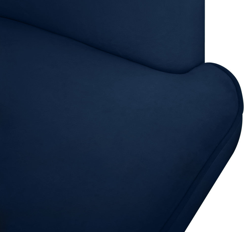 Rays Velvet Upholstered Accent Chair, Navy