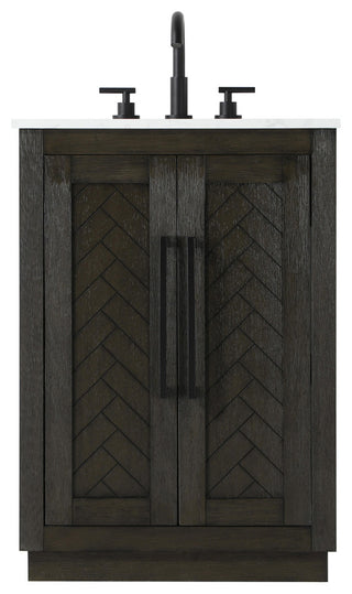 Home Living 24" Single Bathroom Vanity, Chocolate Oak