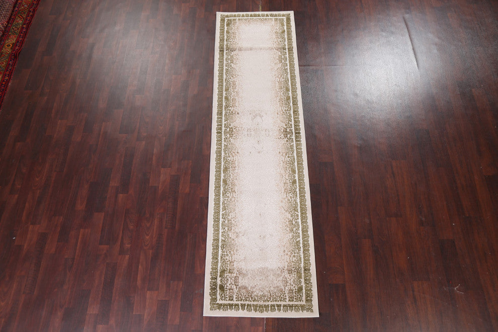Turkish Geometric Damask Transitional Oriental Rug Home Decor Carpet 3x10