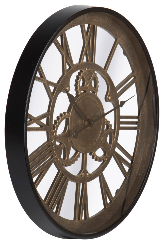 Kiera Grace Round Antique Tomos Decorative Plastic Wall Clock, 18x18"es, B