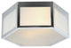 Minimo Hexagon Metal and Frosted Glass LED Flush Mount, Chrome, Width: 13"