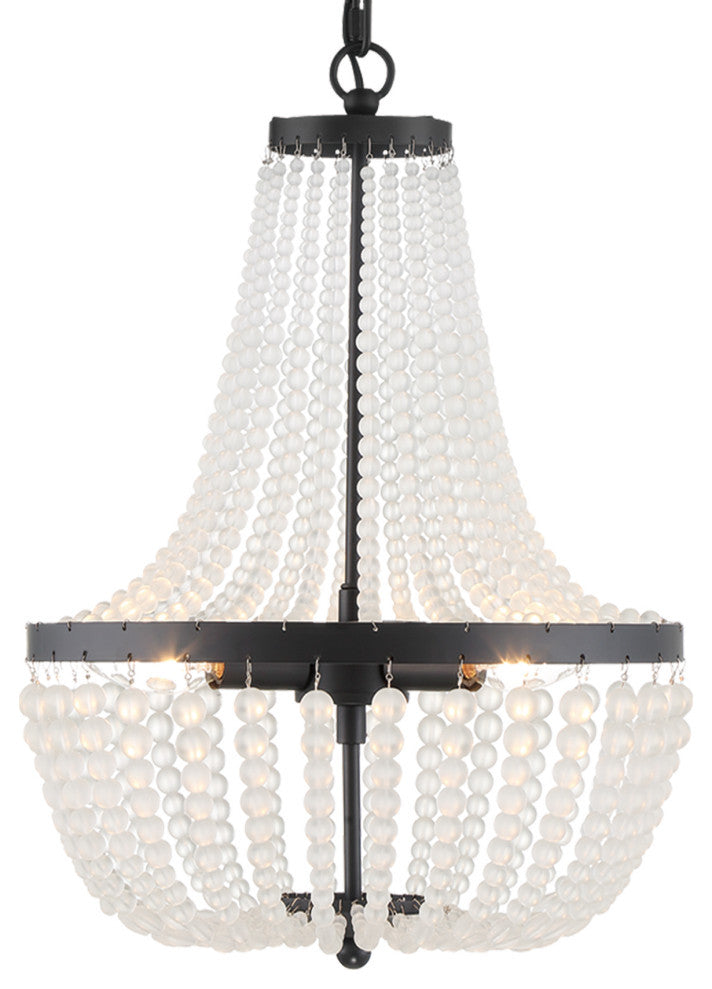 Crystorama 603-MK, 3-Light Chandelier, Matte Black