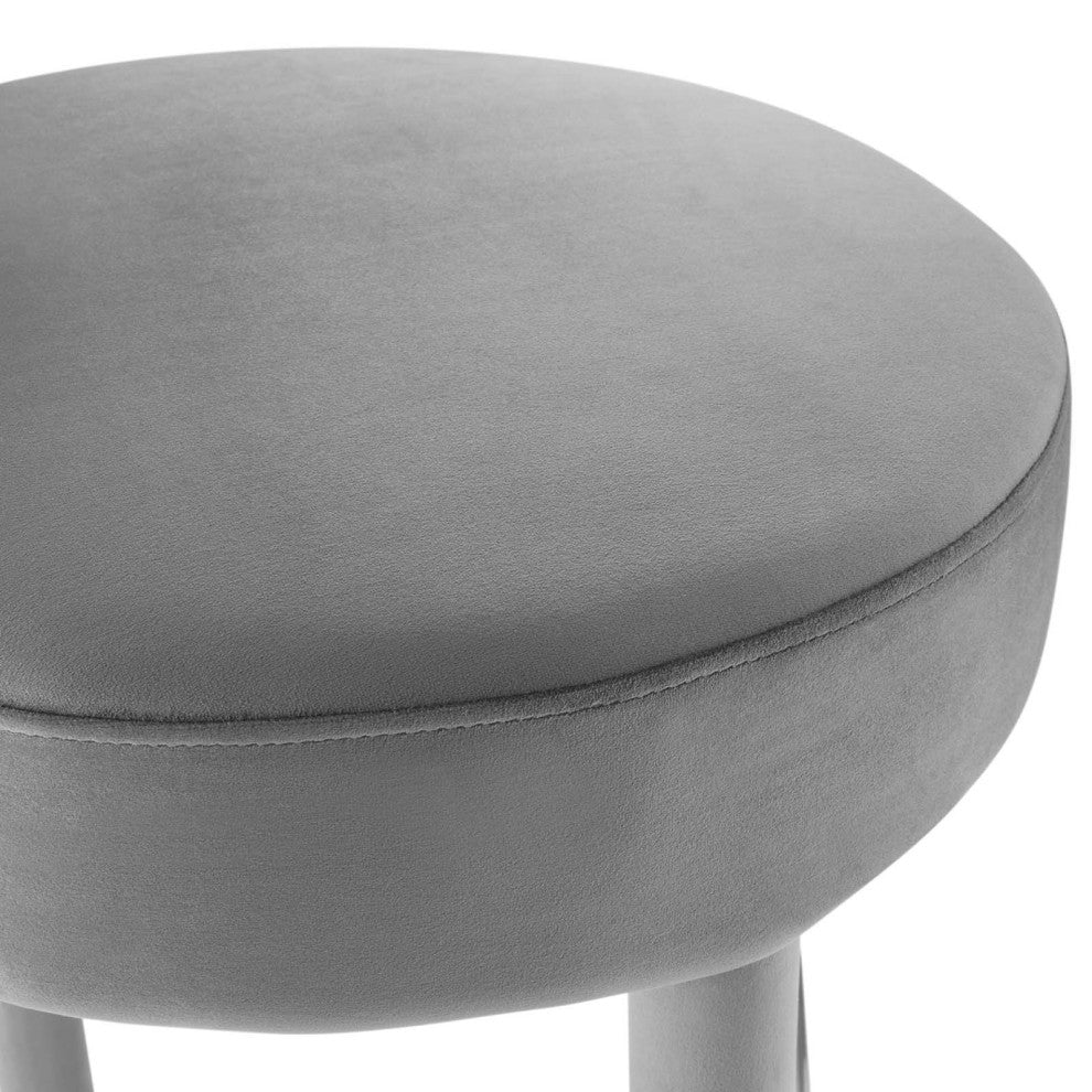 Toulouse Performance Velvet Bar Stool - Gray Silver