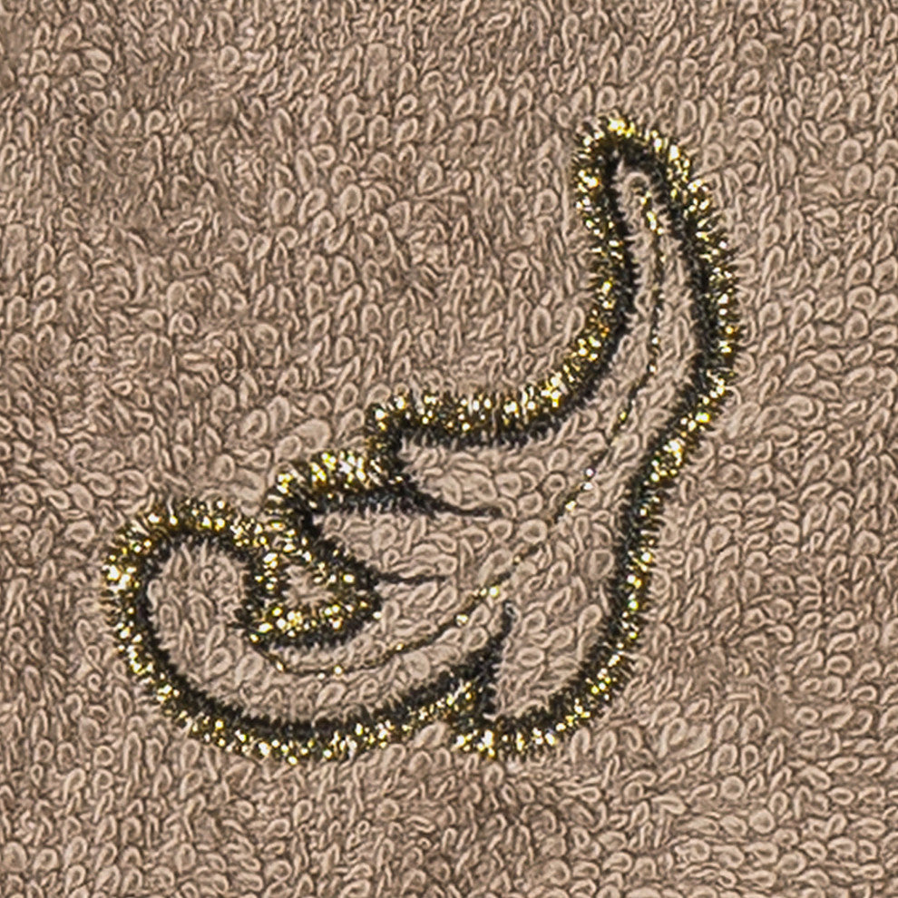 Linum Home Textiles Turkish Cotton April 3-Piece Embellished Towel Set, Latte