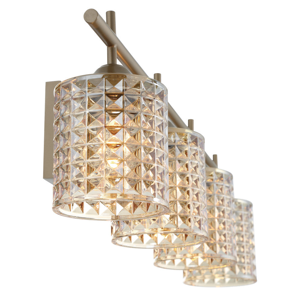 Modern Elegant Cut Crystal 4-Light Vanity