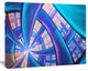 Blue Yellow Fractal Stained Glass, Abstract Canvas Art Print, 40x30
