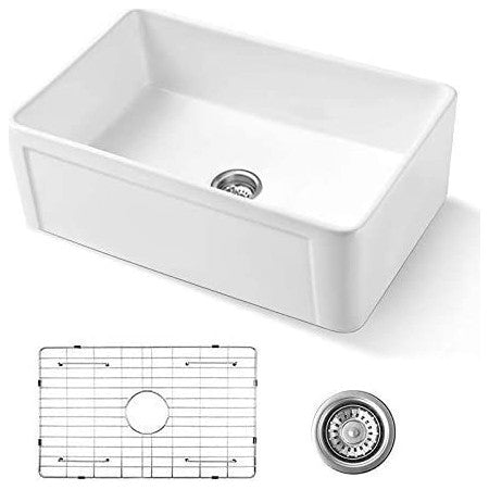 30 inch Farmhouse Fireclay Single Bowl Kitchen Sink