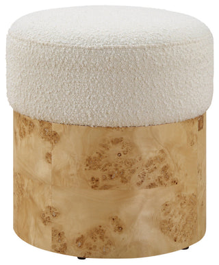 Uttermost Swirls Poplar Ivory Ottoman