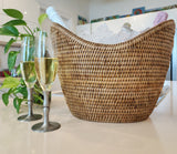 Champagne Bucket With Acrylic Insert, Honey Brown