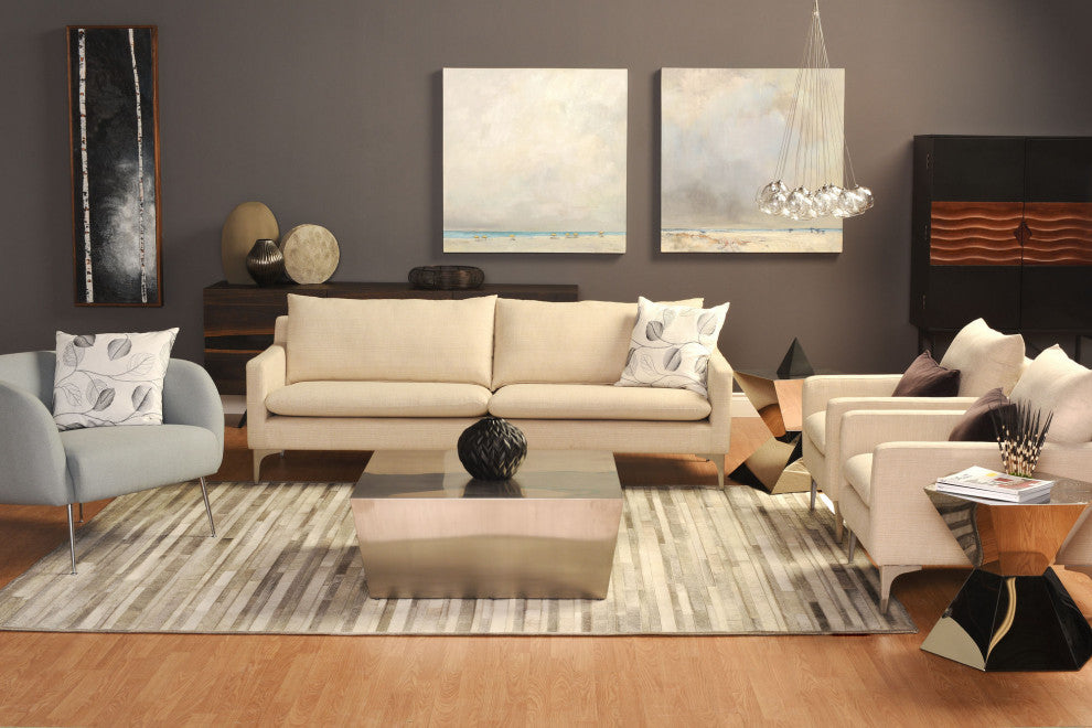 Anders Sand Fabric Triple Seat Sofa, HGSC108