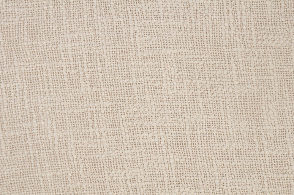 Ox Bay Handwoven Beige Solid Organic Cotton Pillow Cover, 20"x20"