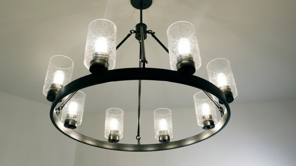 Hunter Hartland Collection 8-Light Wagon Wheel Chandelier, Noble Bronze