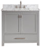 Avanity Modero 36" Vanity, Chilled Gray Finish, Carrera White Marble Top