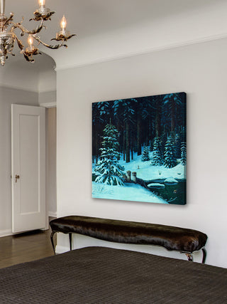 "Christmas Forest" Painting Print on Wrapped Canvas