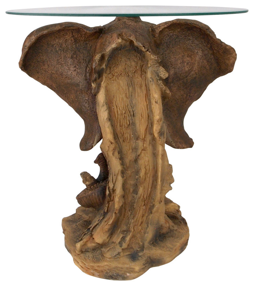 Lord Earl Houghton''s Trophy Elephant Glass-Topped Table