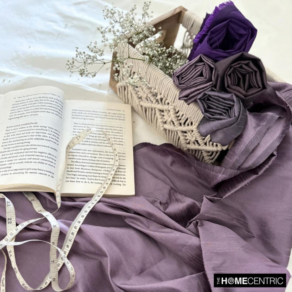 Dull Violet Art Silk Fabric By The Yard, 7 Yards For Curtain, Dress Wholesale