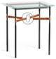 Equus Side Table, Black Finish, Sterling Accents, Chestnut Leather Strap