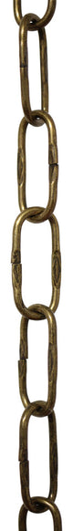 RCH Hardware Steel Spanish Chandelier Chain, 2 Sizes, 3', Antique Brass, U25