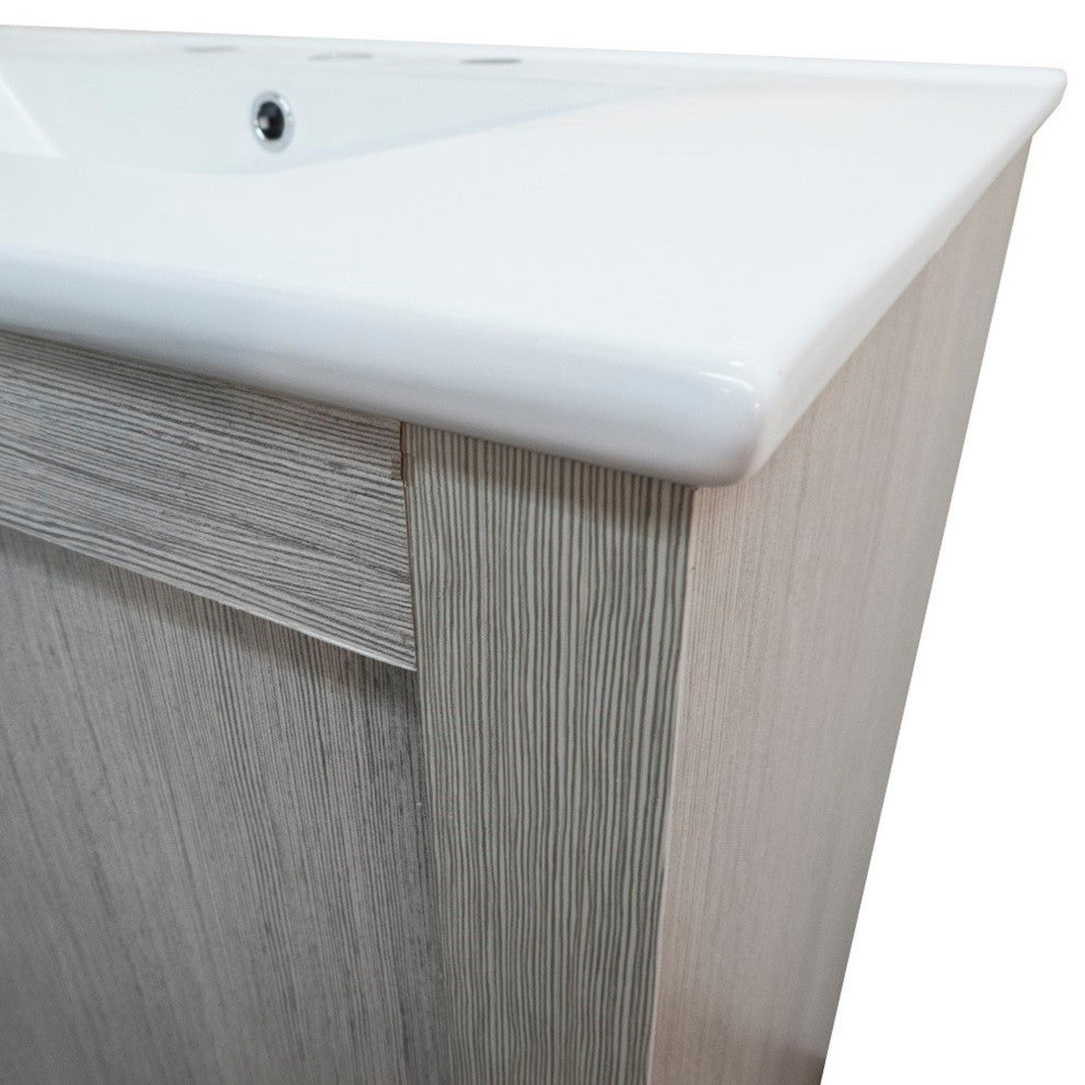 30" Single Sink Vanity With Gray Pine Finish