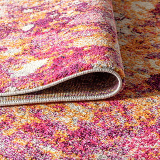 Contemporary POP Modern Abstract Area Rug, Pink/Orange, 8 X 10