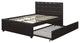 Multi Utility Full Bed With Trundle Squ Tufted Head Boards Espresso,Black