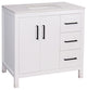 Copenhagen 36" Vanity, White, Engineered Marble