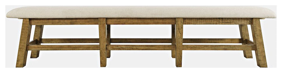 Telluride Rustic Farmhouse Solid Wood 85 Upholstered Dining Bench
