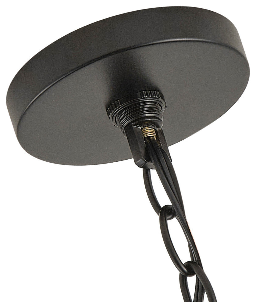 Matte Black Farmhouse Candle Chandelier With Wood Beads Design