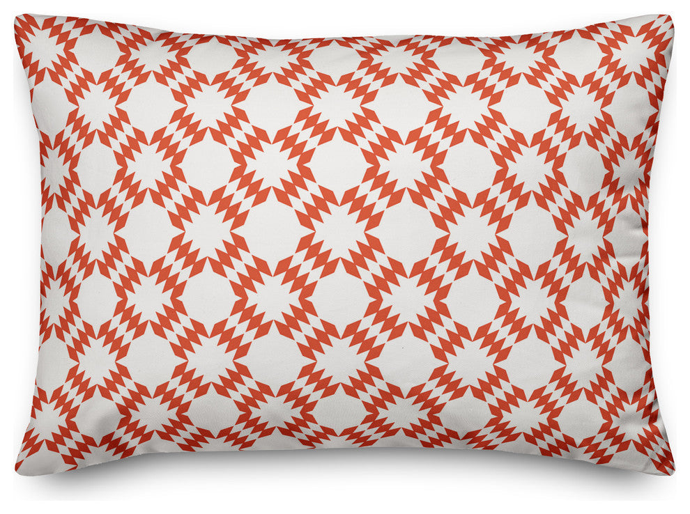 Folk Southwestern Pattern in Red Throw Pillow