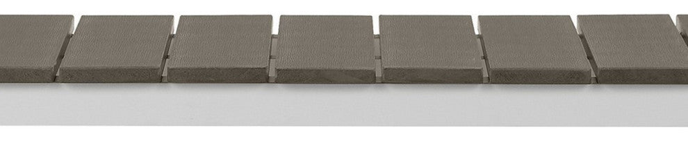 Benzara BM287849 Outdoor Dining Bench, Gray Polyresin Top, White Aluminum Frame