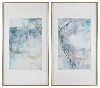 Uttermost Undulating Oro Abstract Prints, Set of 2