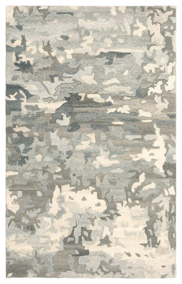 Athena Abstract Shadows Grey/ Charcoal Hand-Tufted Wool Rug 3'6" x 5'6"