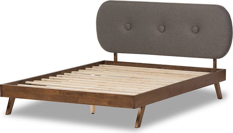 Baxton Studio Penelope Gray Fabric Upholstered Queen Size Platform Bed