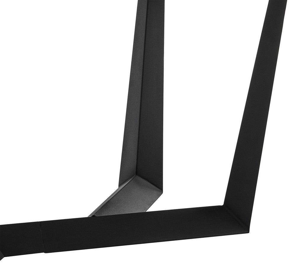 Radford Gray Rectangular Dining Table With Black Finish, Dark Gray