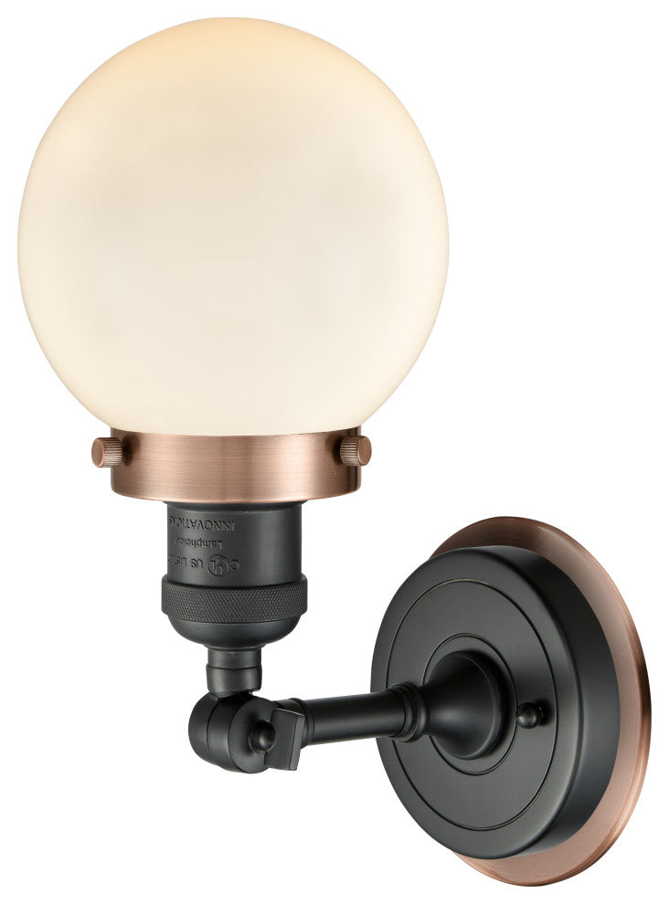 INNOVATIONS LIGHTING 203BK-BPAC-HRAC-G201-6 Beacon 1 Light 6 inch Sconce