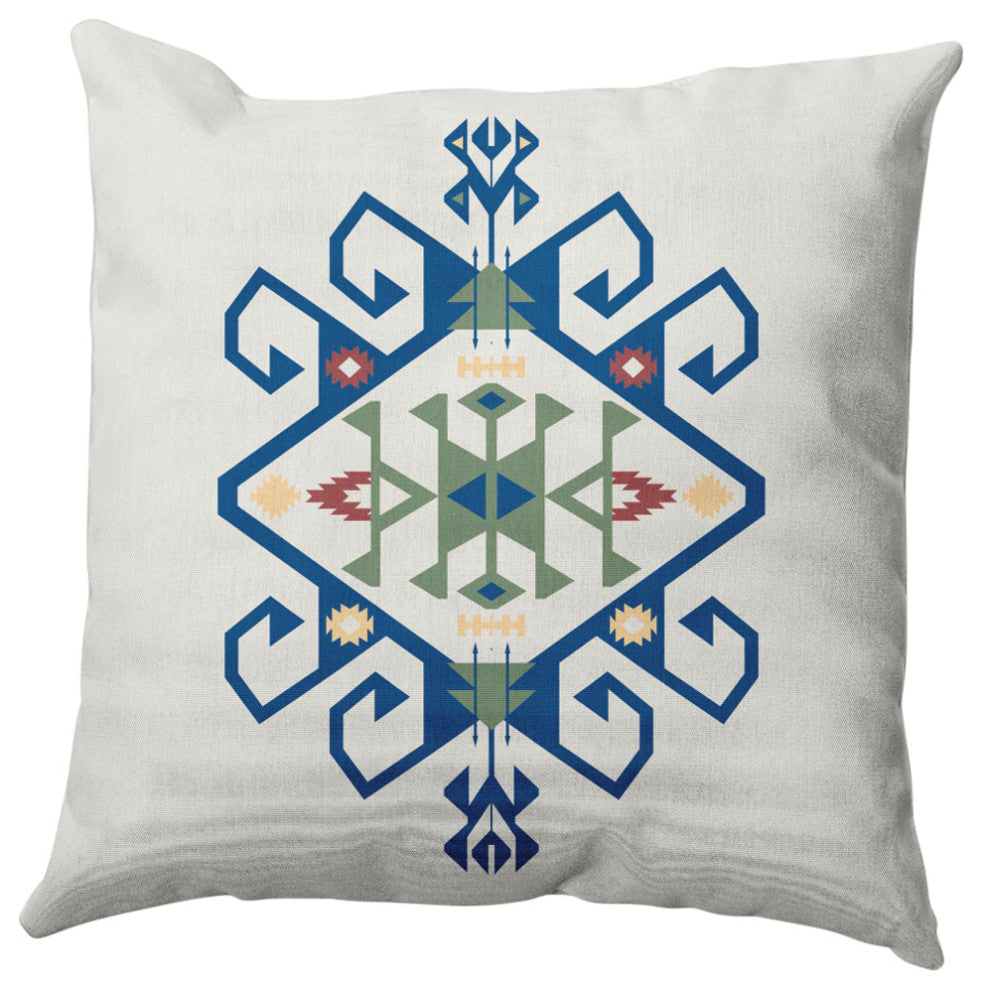 Southwest Medallion Decorative Throw Pillow, Dark Cobalt Blue, 18"x18"