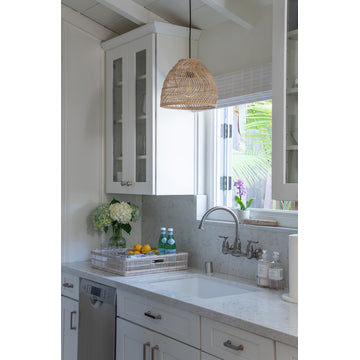Luhu Open Weave Cane Rib Mini Bell Pendant Lamp, Natural, Small
