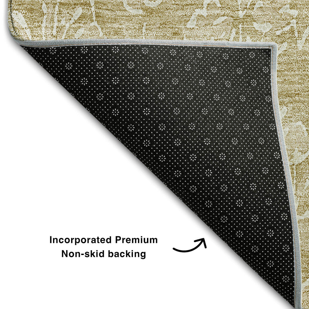 Premium Machine Washable Mayfield AMF691 Beige 5' x 7'6" Rug