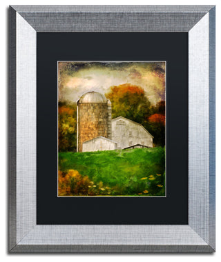 Lois Bryan 'Down on the Farm' Art, Silver Frame, Black Matte, 11"x14"