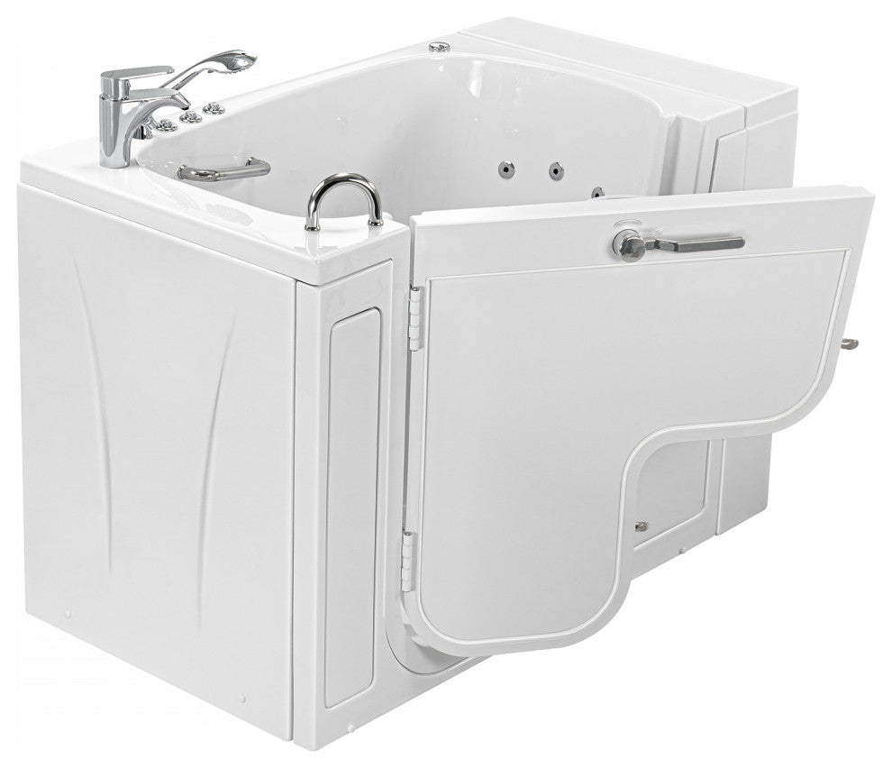 Ella Wheelchair Transfer 32"x52" Walk-In Bathtub,Outswing Door,Faucet,Dual Drain